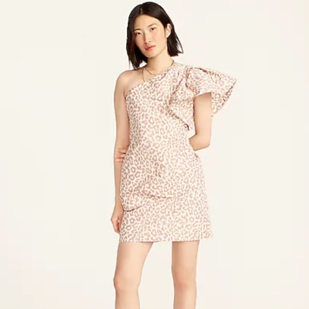 J.Crew off the shoulder leopard dress
